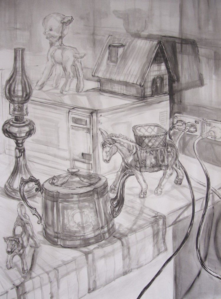 Spring Lamb, wash on paper, aquistion, Universtity of Ballarat